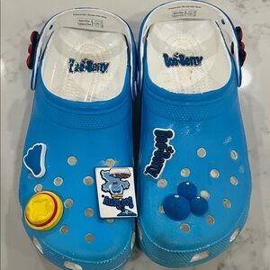 CROCS Blue Loafers with Fun Embellishments - Boo Berry